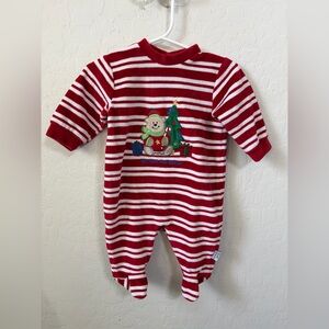 Festive Striped Bear Kids Footie